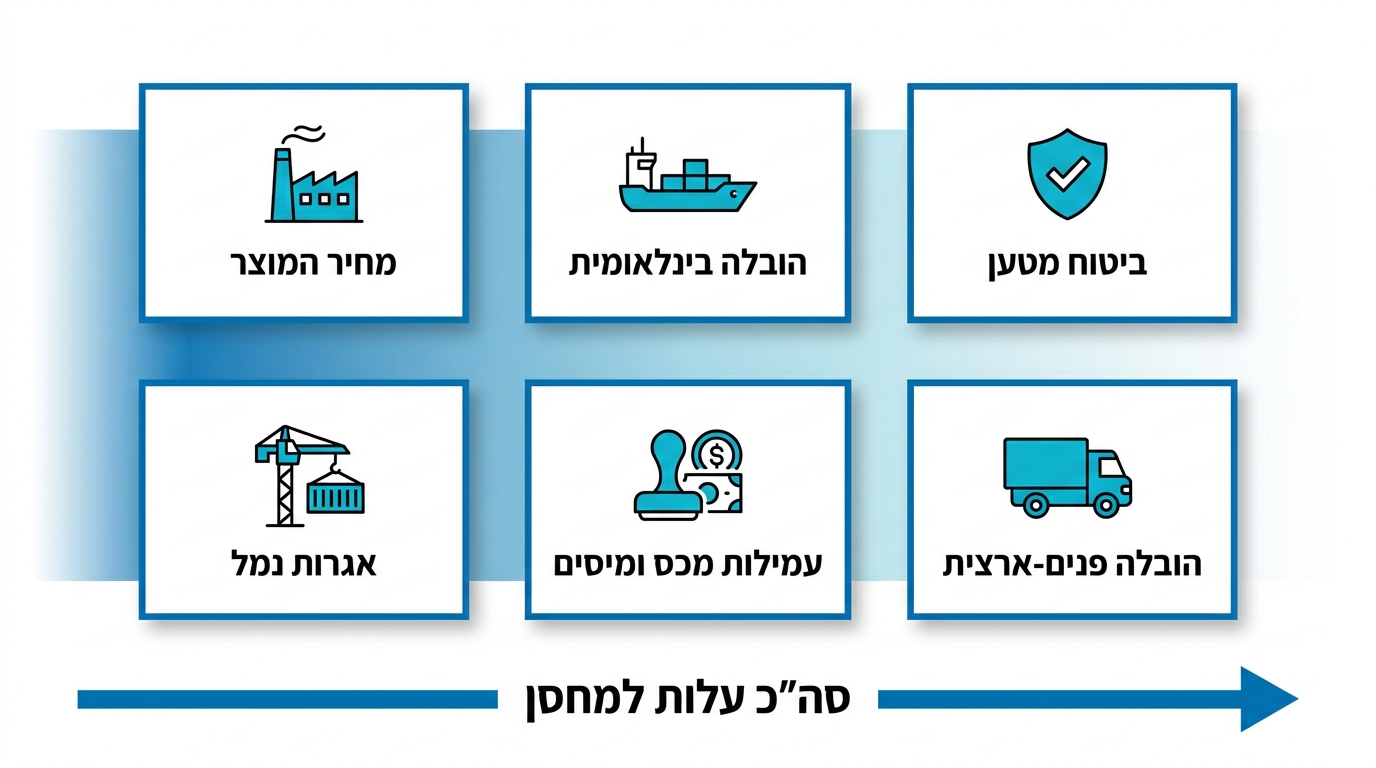 חישוב Landed Cost - עלויות יבוא מסחרי מלאות עד הדלת